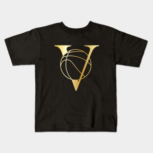 V Basketball Gold 2 Kids T-Shirt